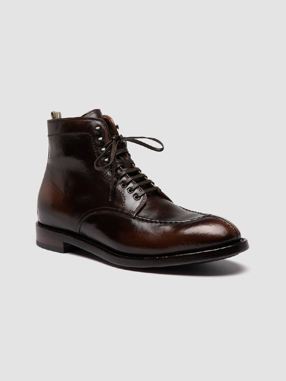 Officine Creative TEMPLE 006 Stivali Stringati in Pelle Marrone 50% di sconto con spedizione gratuita