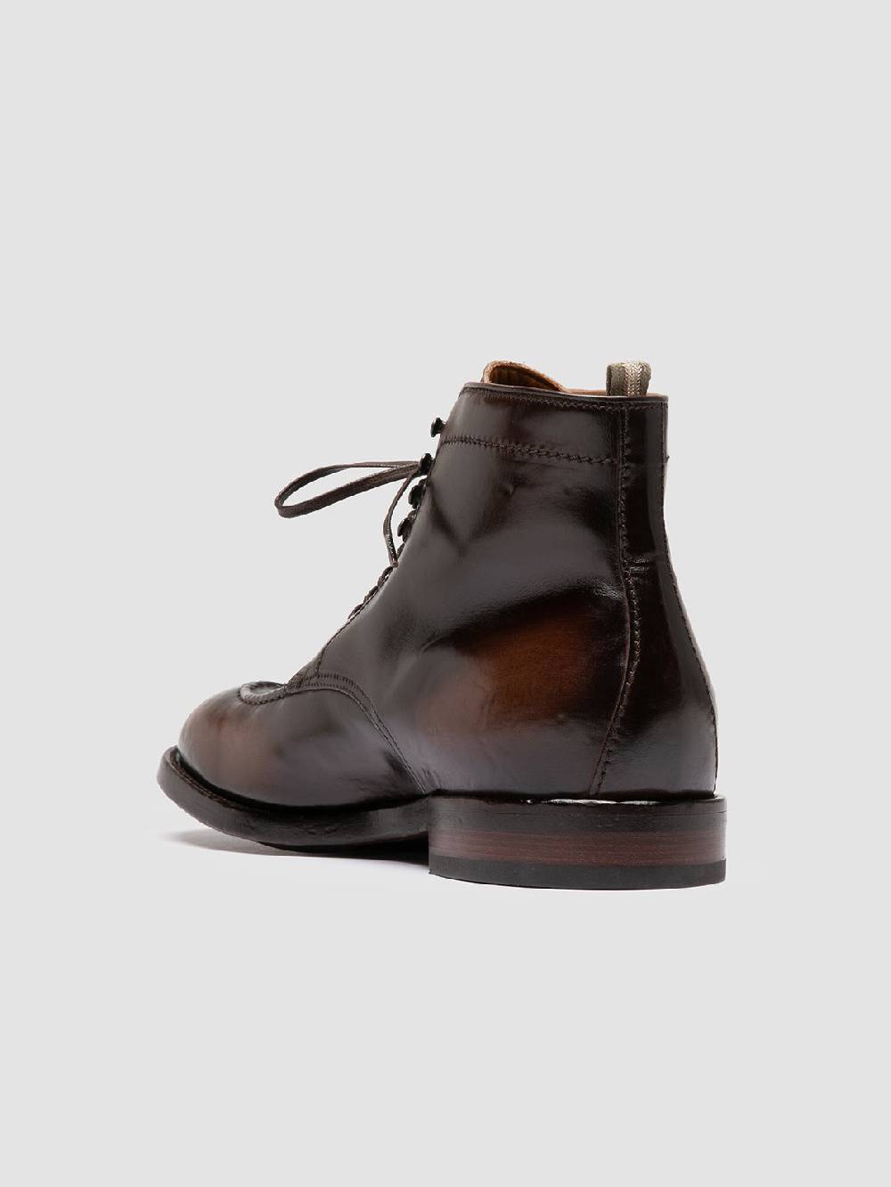 Officine Creative TEMPLE 006 Stivali Stringati in Pelle Marrone 50% di sconto con spedizione gratuita