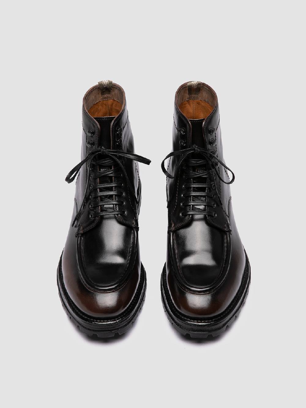 Officine Creative VAIL 010 Stivali Stringati in Pelle Marrone 50% di sconto per tempo limitato