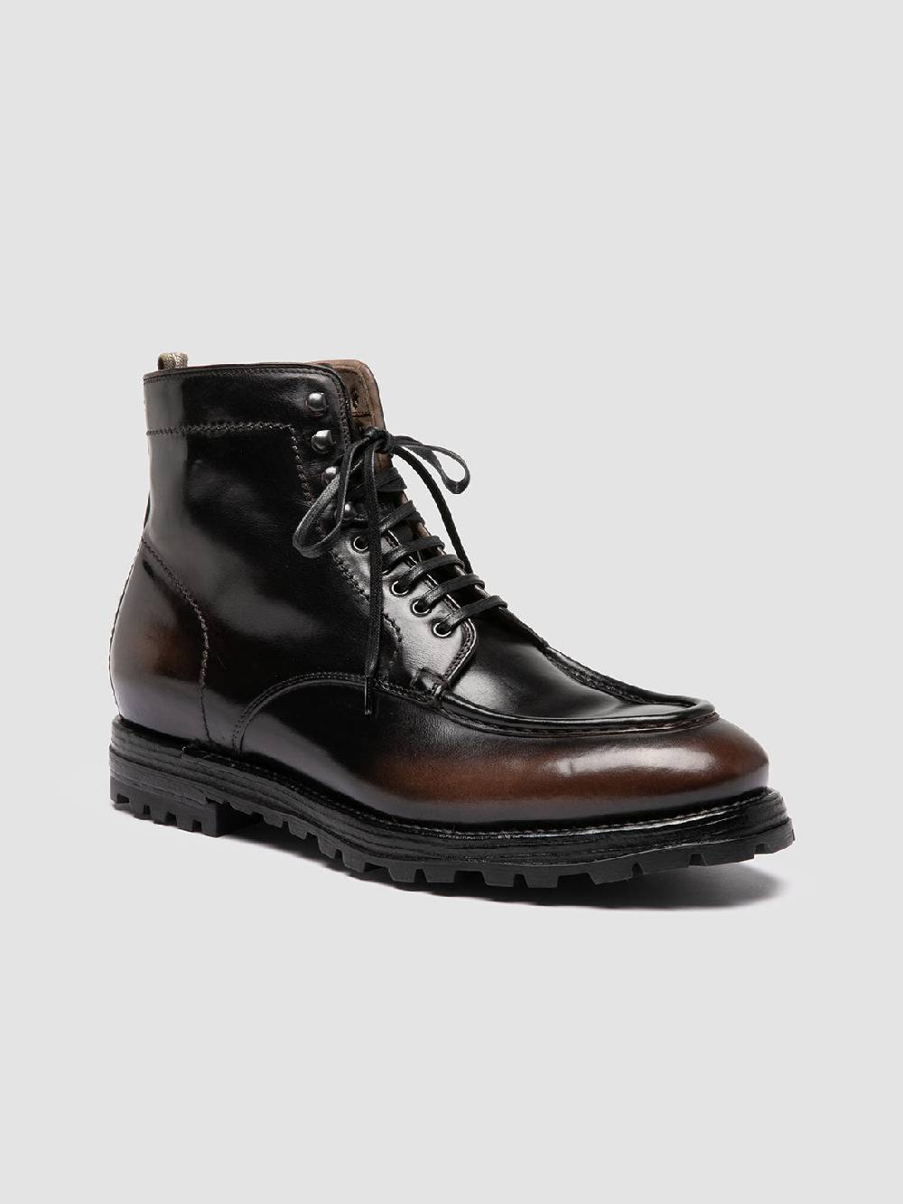 Officine Creative VAIL 010 Stivali Stringati in Pelle Marrone 50% di sconto per tempo limitato
