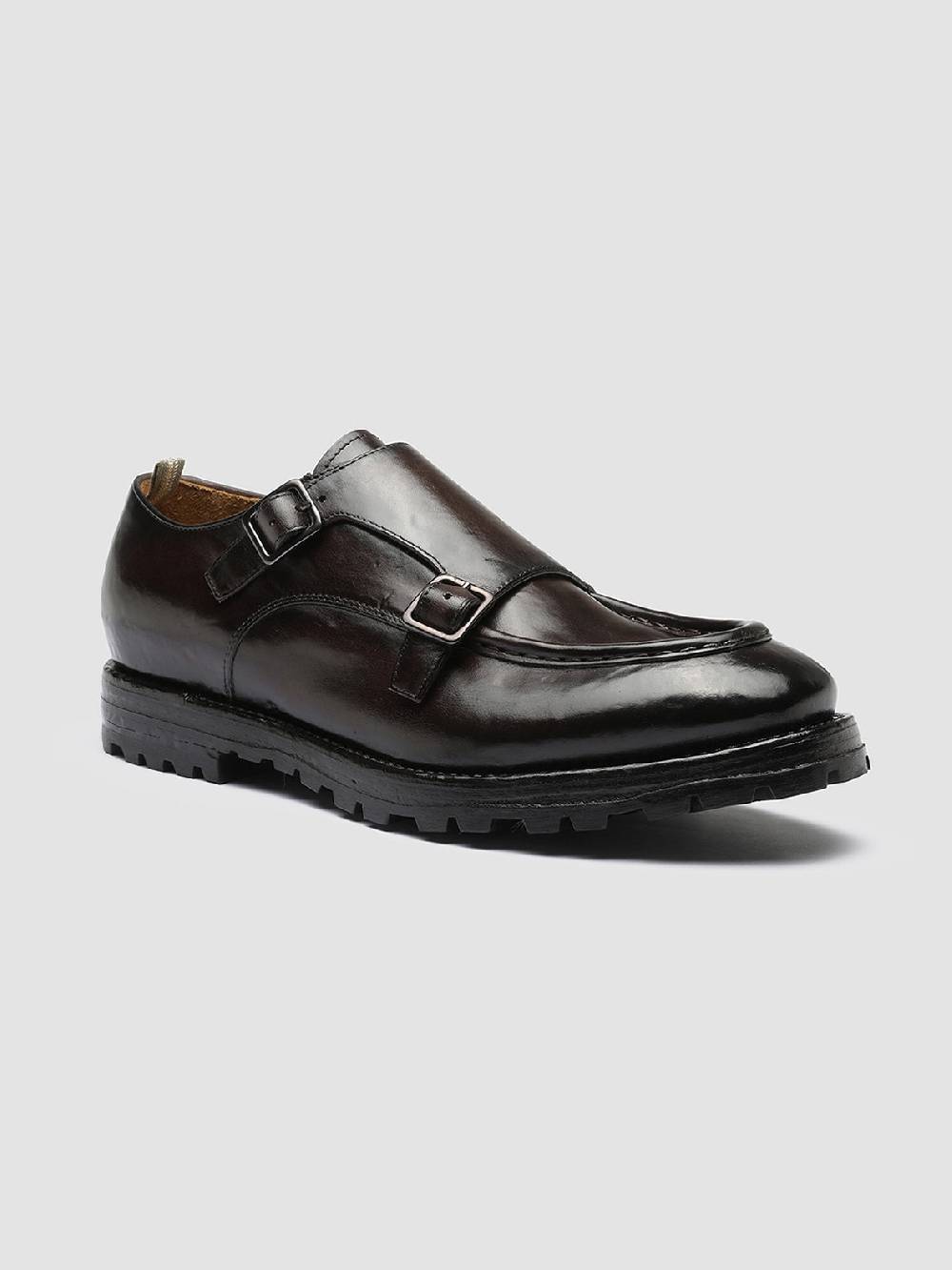 Officine Creative VAIL 012 Dark Brown Leather Monkstrap Shoes Sconti questo mese