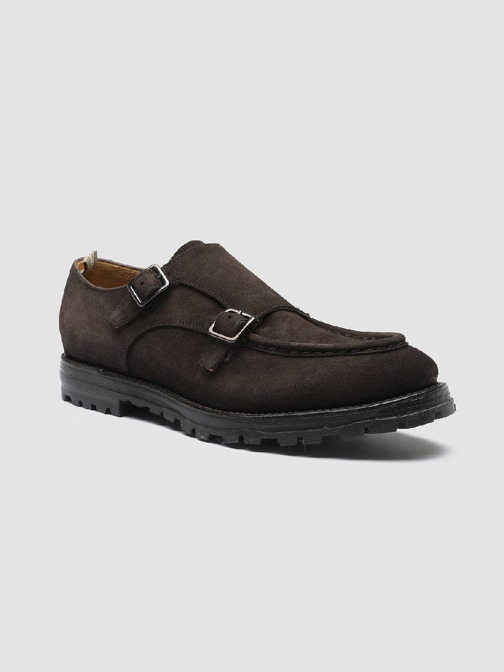 Officine Creative VAIL 012 Dark Brown Suede Monk Shoes 2025