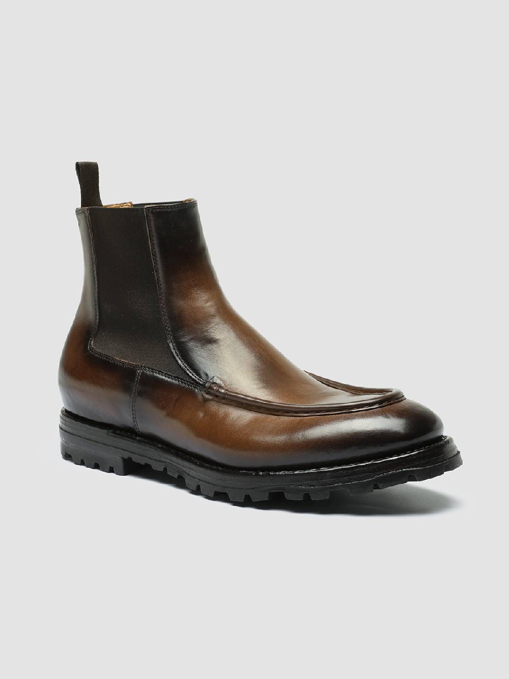 Officine Creative VAIL 017 Stivali Chelsea in Pelle Marrone Italia