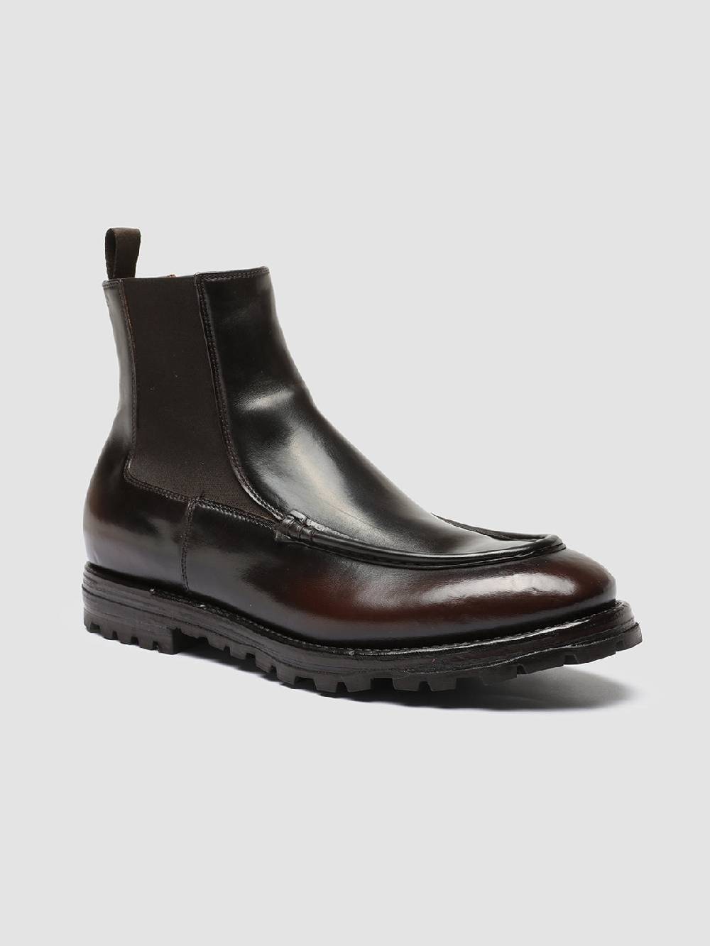 Officine Creative VAIL 017 Stivaletti Chelsea in Pelle Bordeaux In Linea