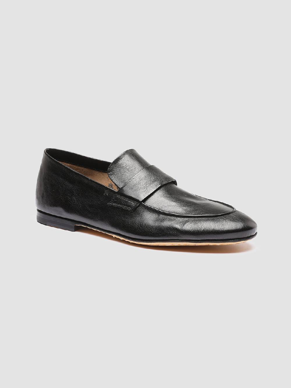 Officine Creative AIRTO 001 Mocassini Penny Loafer in Pelle Nera Nuovo