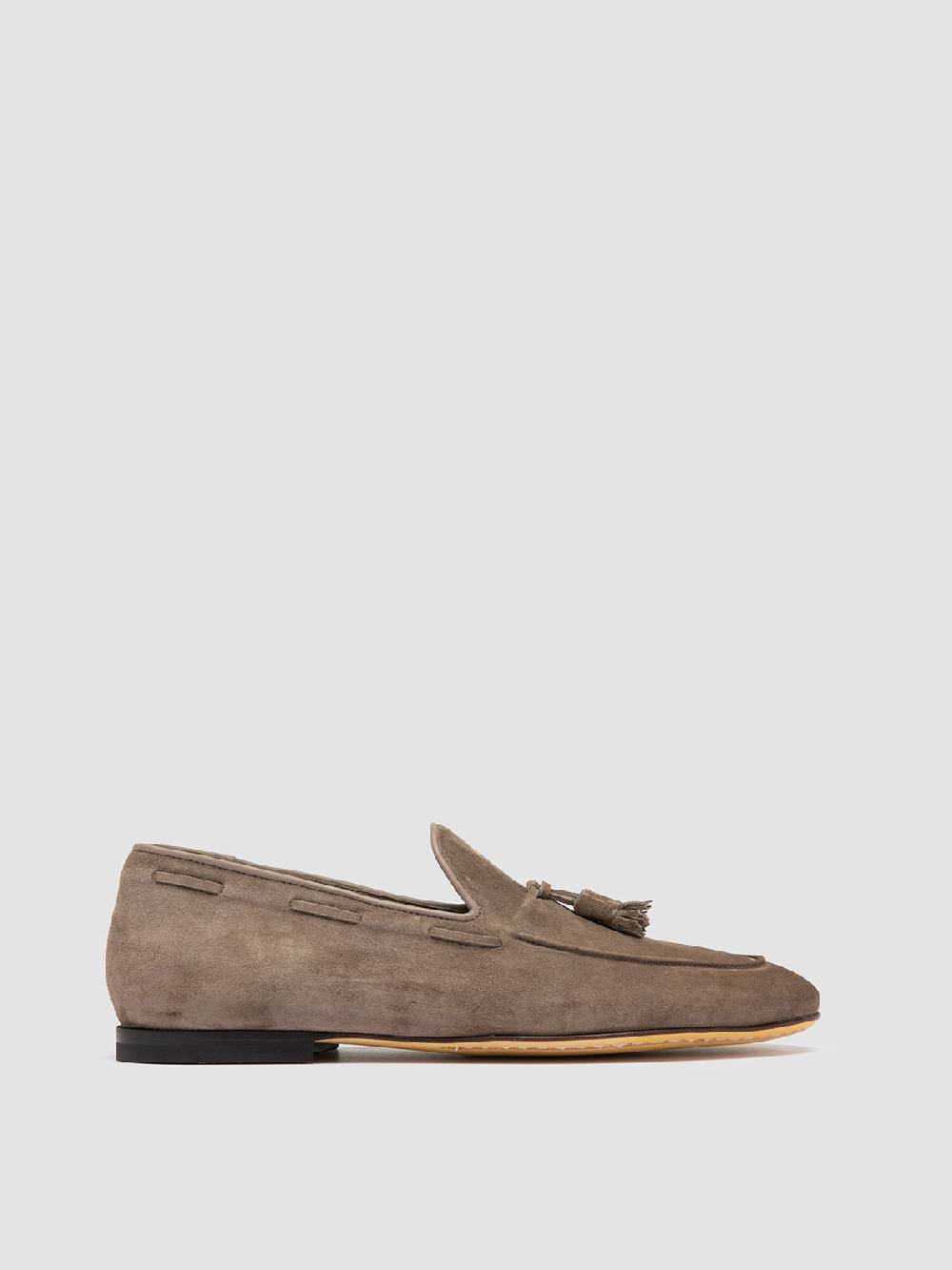 Officine Creative AIRTO 013 Mocassini con Nappine in Pelle Scamosciata Tortora
