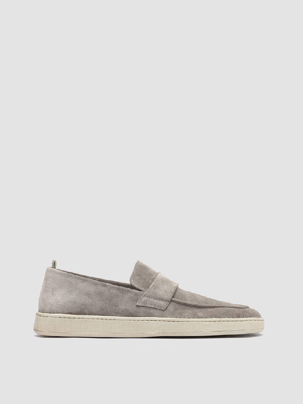 Officine Creative HERBIE 001 Mocassini Penny Loafer in Pelle Scamosciata Tortora
