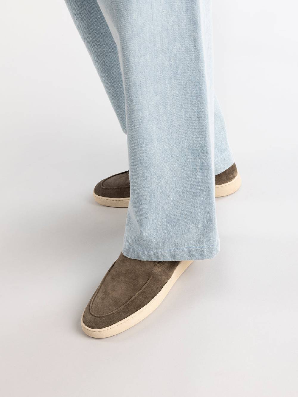 Officine Creative HERBIE 006 Mocassini in Pelle Scamosciata Marrone Negozi Online