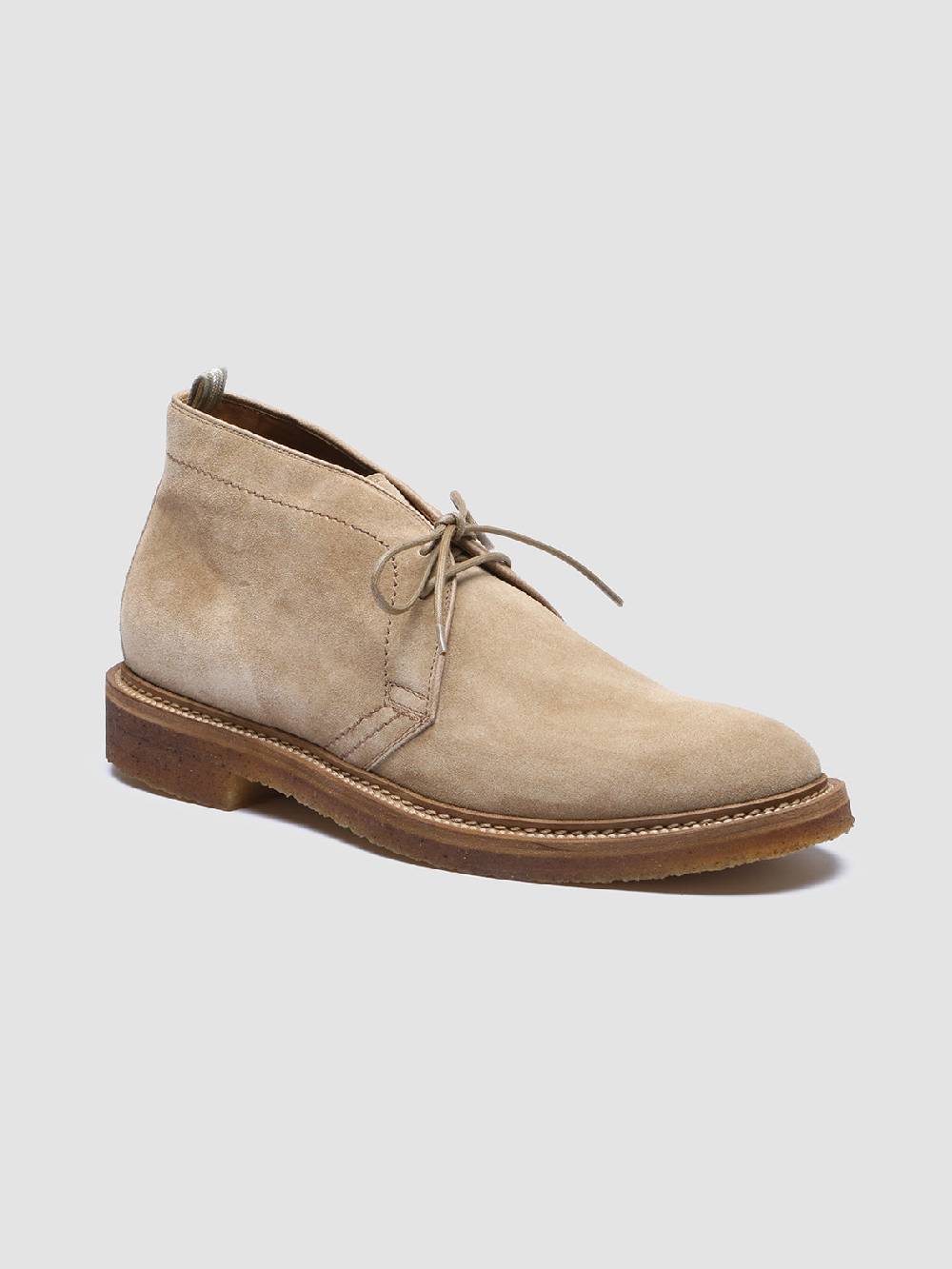 Officine Creative HOPKINS CREPE 114 Stivali Chukka in Pelle Scamosciata Tortora Acquista Ora