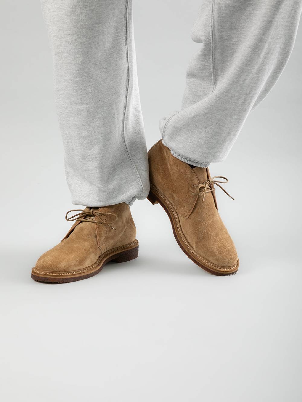Officine Creative HOPKINS CREPE 114 Stivali Chukka in Pelle Scamosciata Tortora Acquista Ora