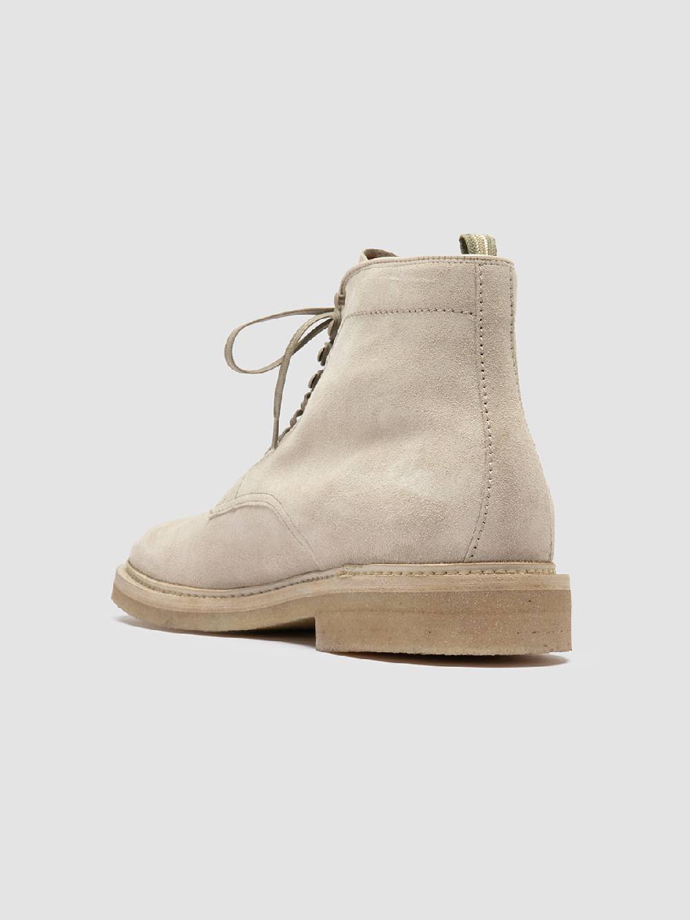 Officine Creative HOPKINS CREPE 116 Stivaletti Stringati in Pelle Scamosciata Avorio Promozione Limitata