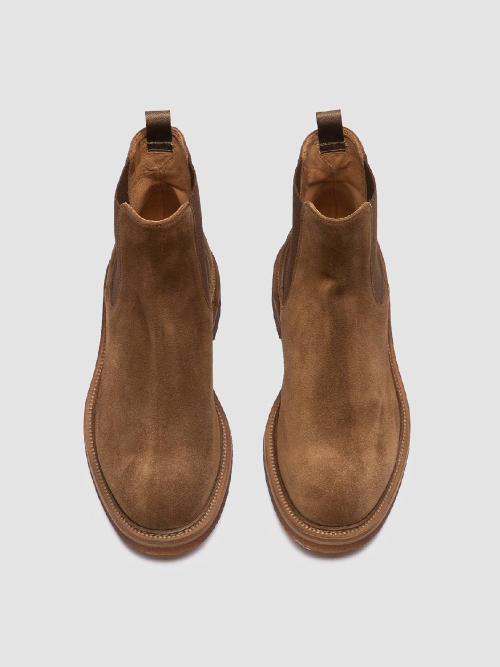 Officine Creative HOPKINS CREPE 121 Stivaletti Chelsea in Pelle Scamosciata Marrone Fino Al -60%