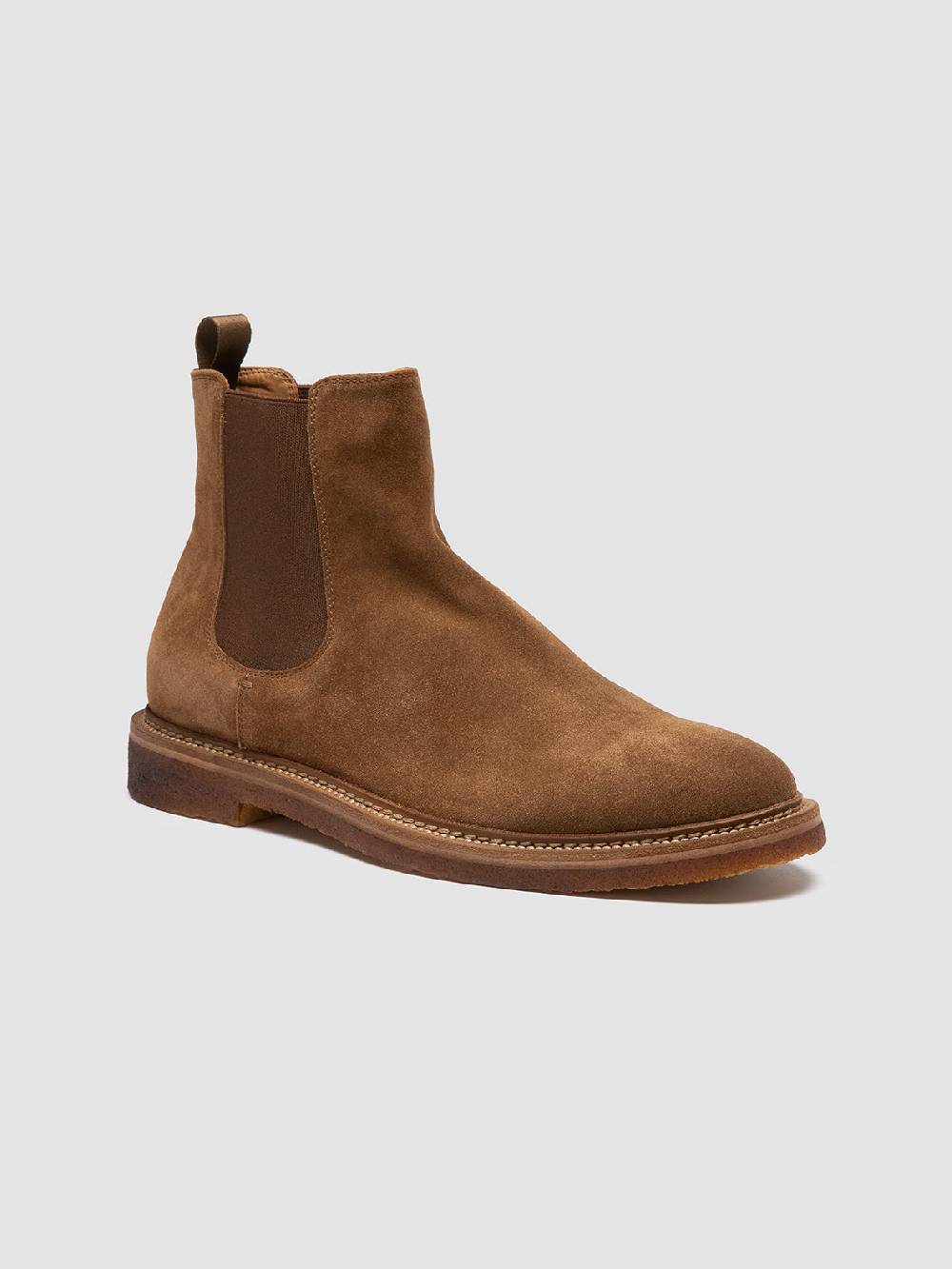 Officine Creative HOPKINS CREPE 121 Stivaletti Chelsea in Pelle Scamosciata Marrone Fino Al -60%