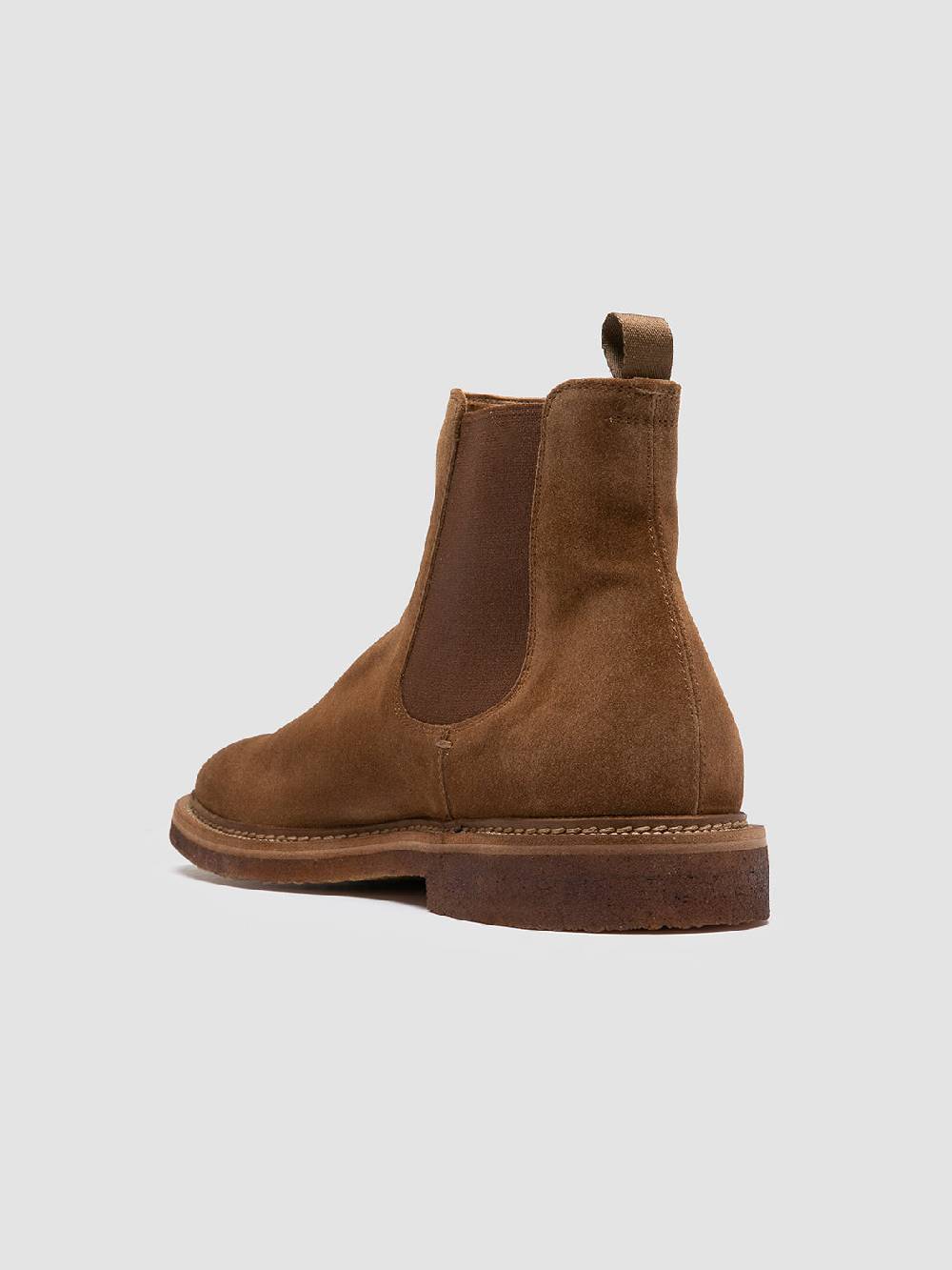 Officine Creative HOPKINS CREPE 121 Stivaletti Chelsea in Pelle Scamosciata Marrone Fino Al -60%