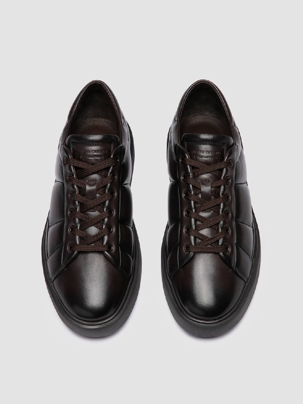 Officine Creative LEISURE 001 Sneaker Basse in Pelle Marrone Presa
