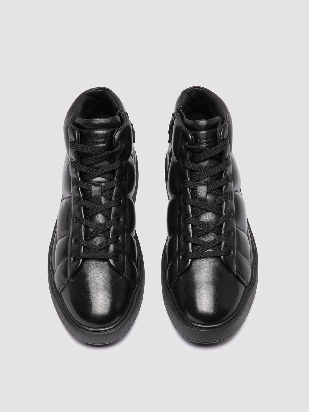 Officine Creative LEISURE 002 Sneaker Alte in Pelle Nera Sconto