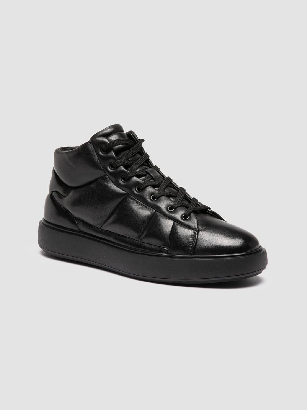 Officine Creative LEISURE 002 Sneaker Alte in Pelle Nera Sconto