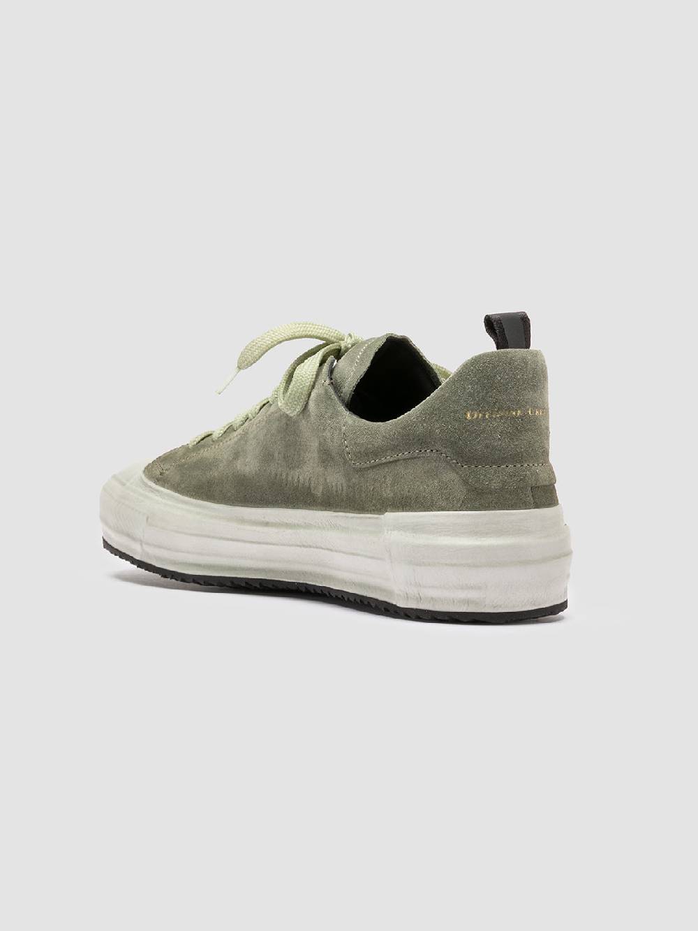 Officine Creative MES 009 Sneakers Basse in Pelle e Suede Verde Economico