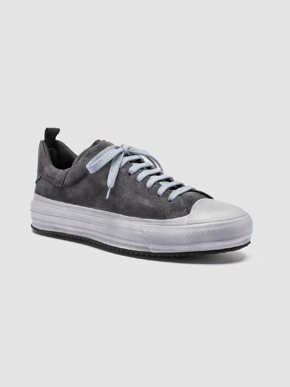 Officine Creative MES 009 Sneakers Basse in Pelle e Suede Grigia Online