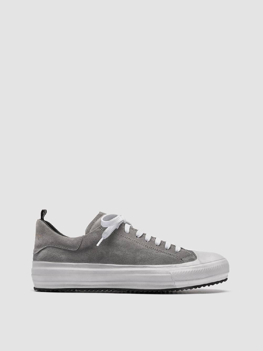 Officine Creative MES 009 Sneakers Basse in Pelle e Suede Grigia Outlet