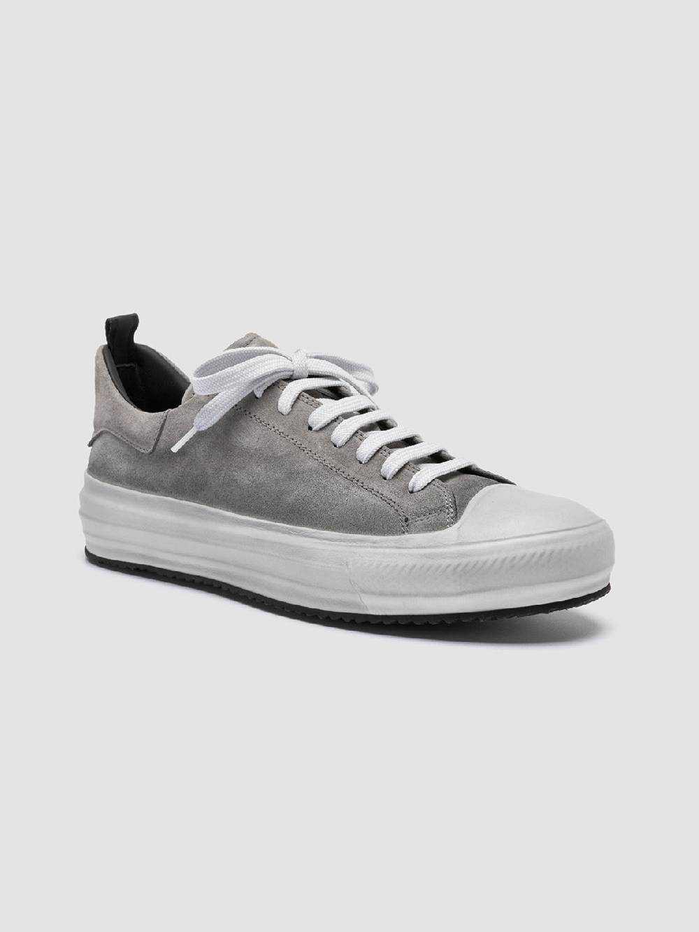 Officine Creative MES 009 Sneakers Basse in Pelle e Suede Grigia Outlet