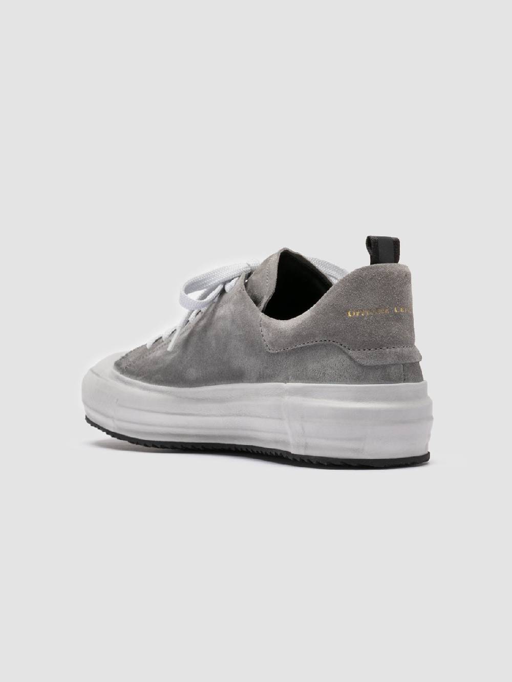 Officine Creative MES 009 Sneakers Basse in Pelle e Suede Grigia Outlet