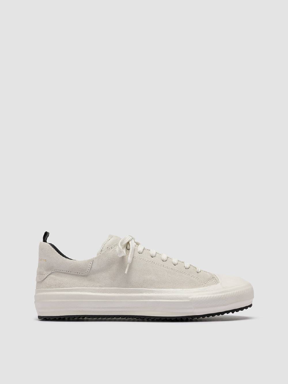 Officine Creative MES 009 Sneakers Basse in Pelle e Suede Bianca Saldi