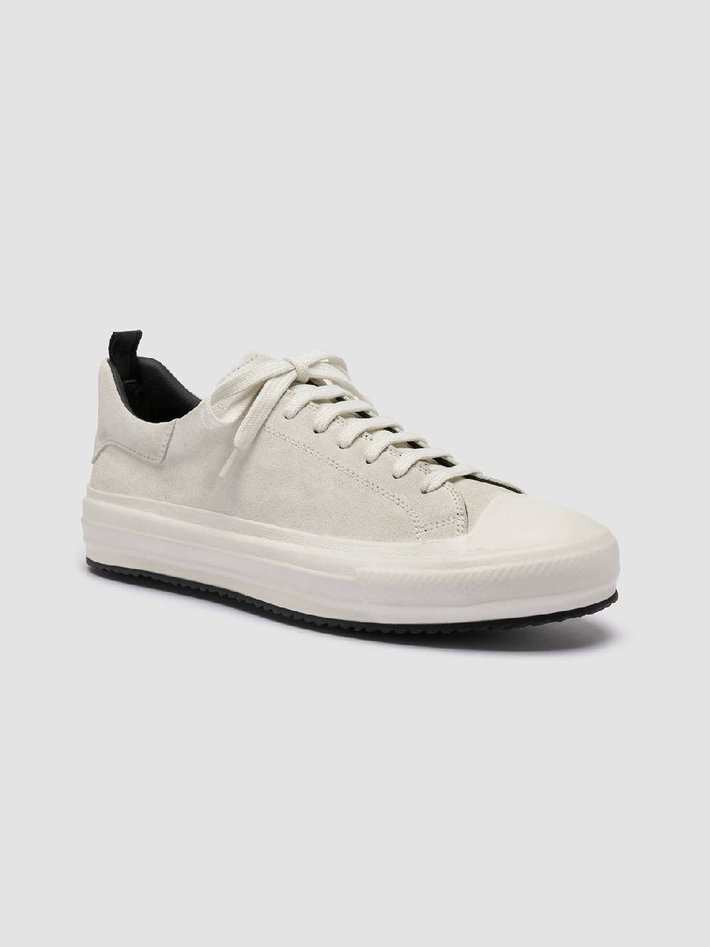 Officine Creative MES 009 Sneakers Basse in Pelle e Suede Bianca Saldi