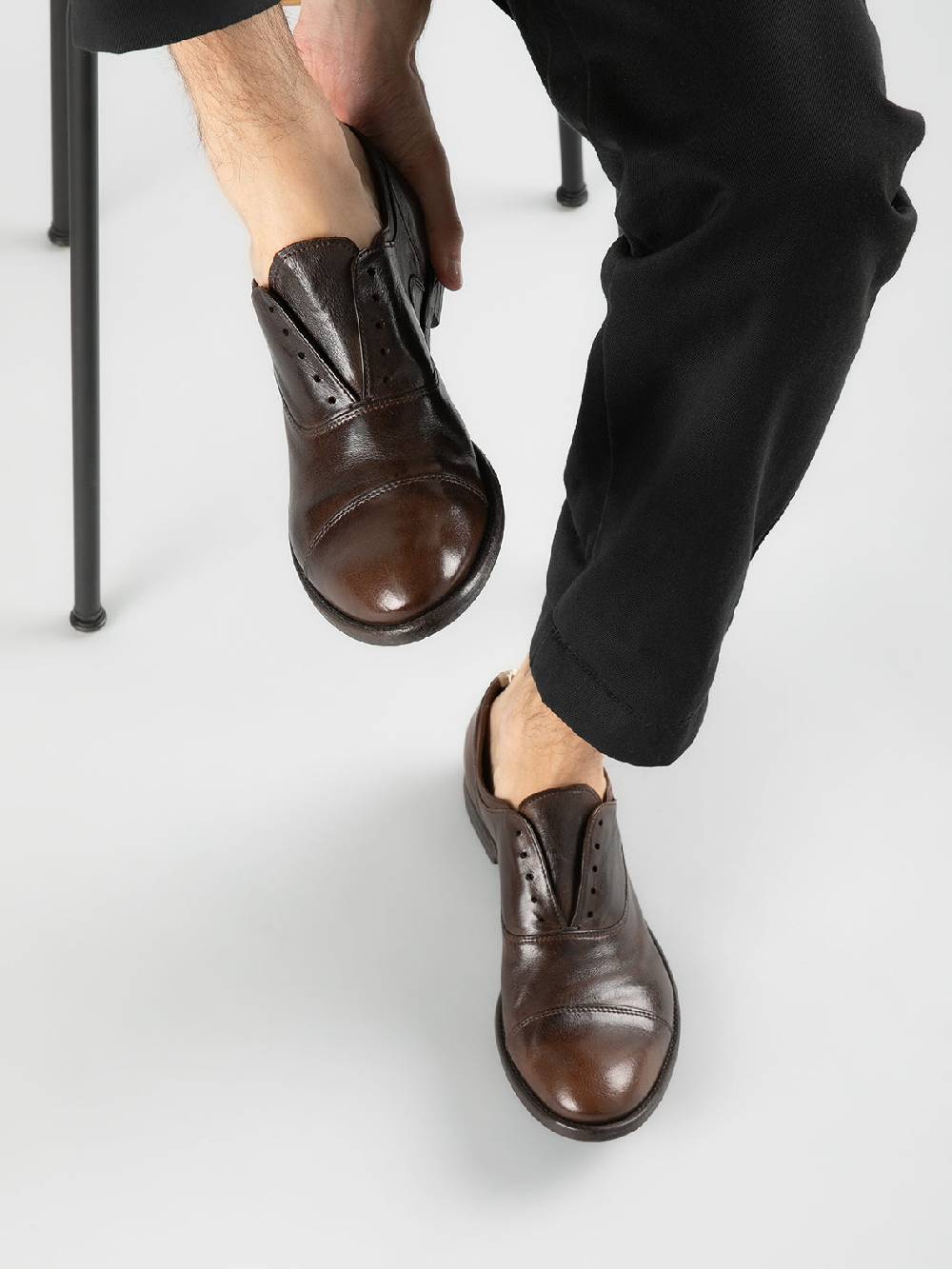 Officine Creative ARC 501 Oxford in Pelle Marrone Hotsell