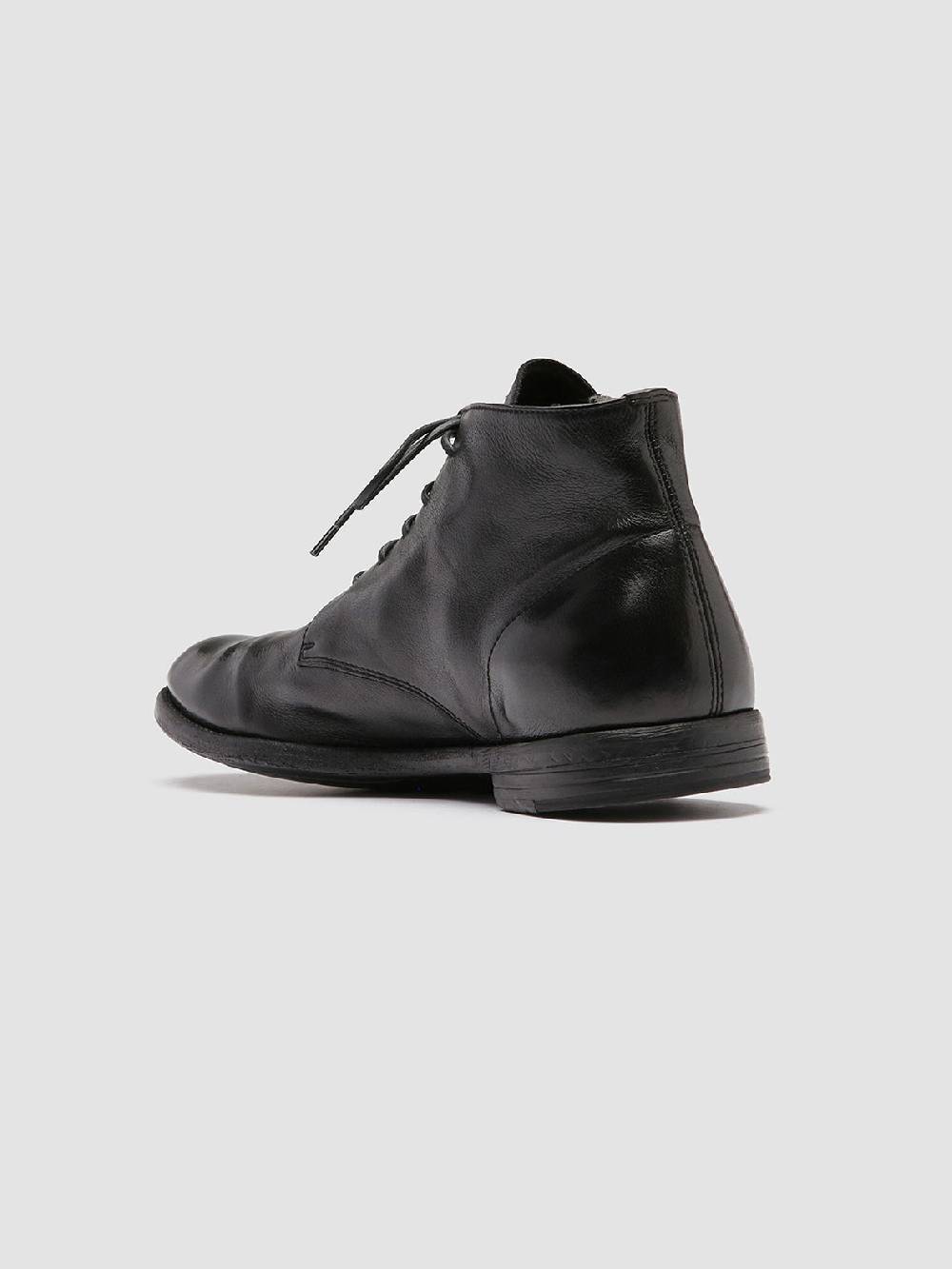 Officine Creative ARC 513 Stivaletti in Pelle Nera Saldi Di Fabbrica