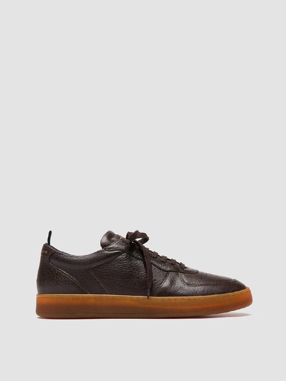 Officine Creative ASSET 001 Sneaker Basse in Pelle Marrone Grande vendita