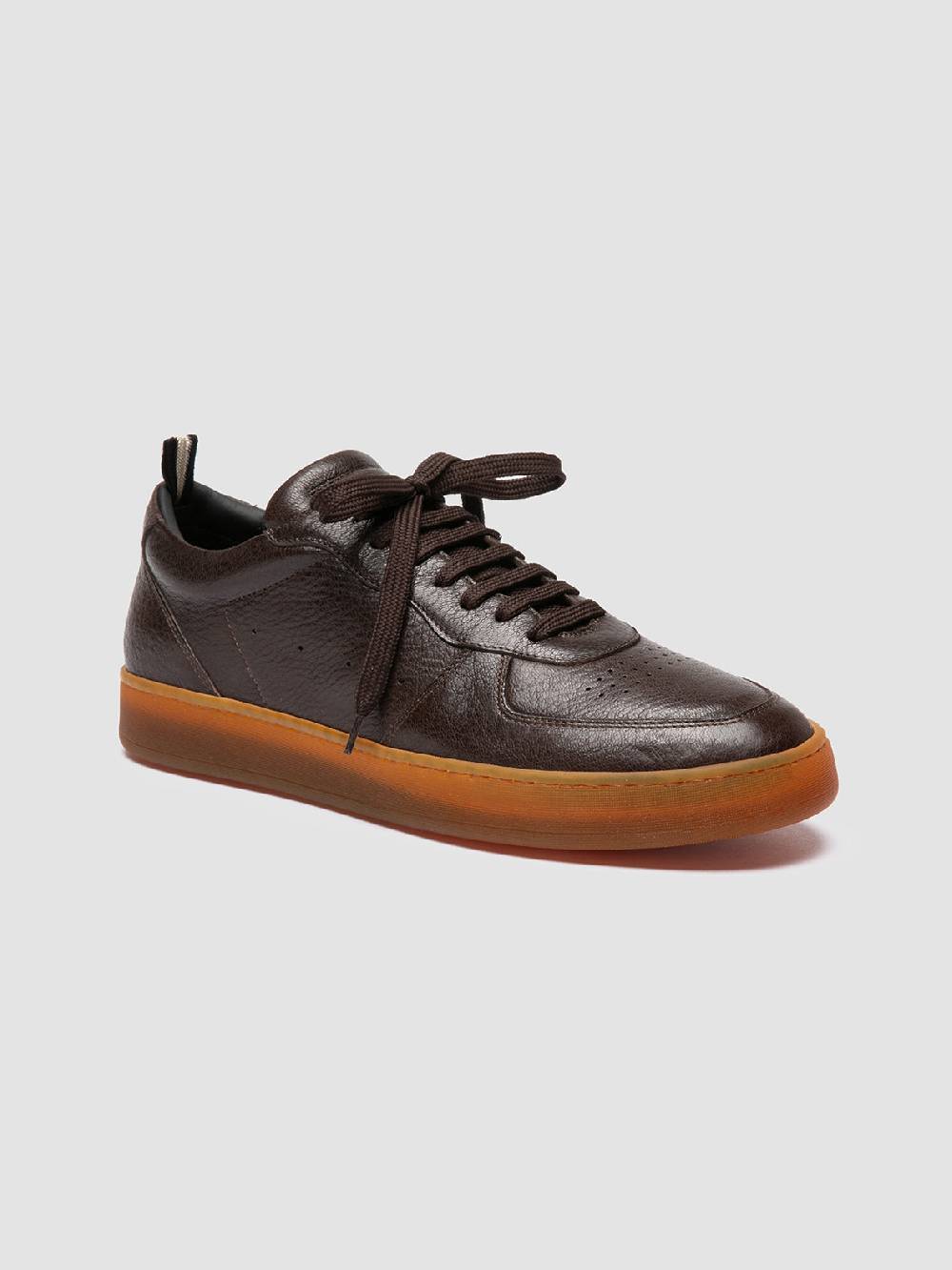 Officine Creative ASSET 001 Sneaker Basse in Pelle Marrone Grande vendita