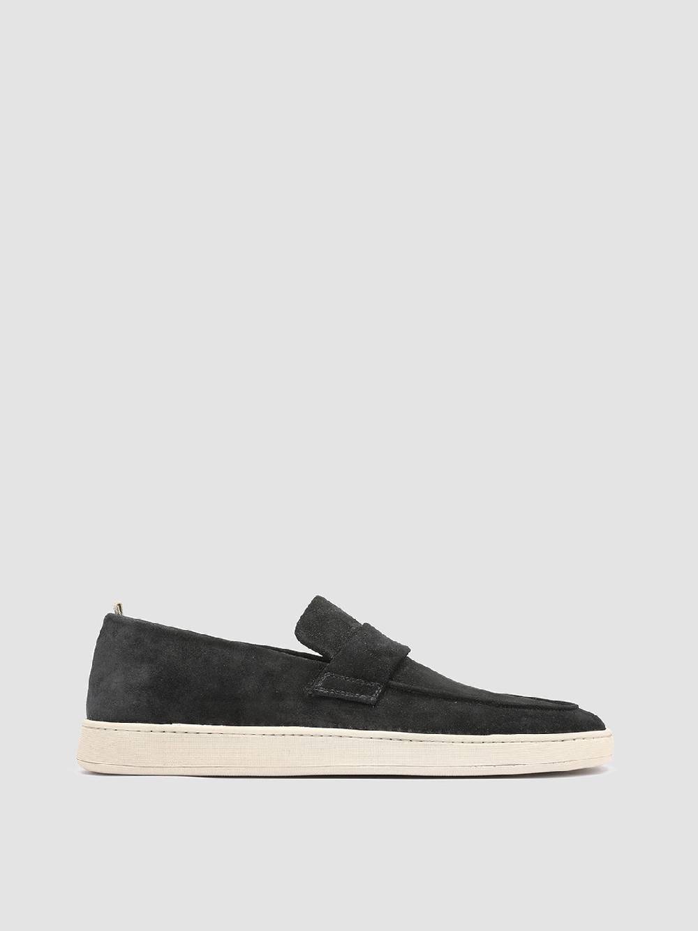 Officine Creative HERBIE 001 Mocassini Penny Loafer in Pelle Scamosciata Nera