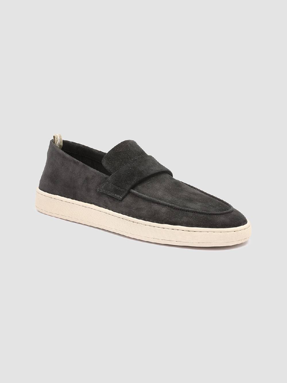 Officine Creative HERBIE 001 Mocassini Penny Loafer in Pelle Scamosciata Nera Vendite stagionali
