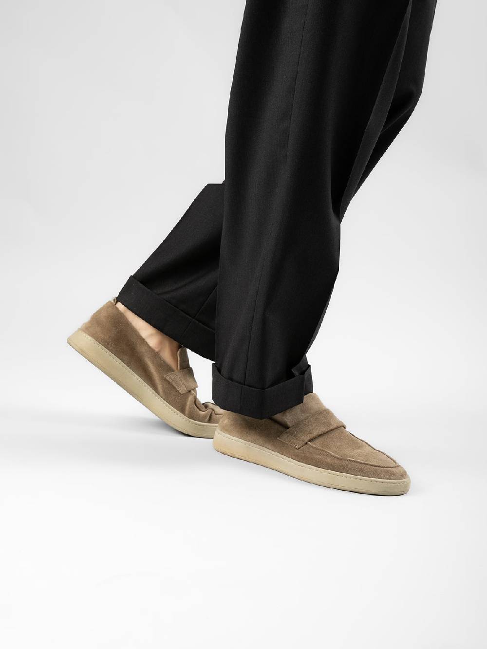 Officine Creative HERBIE 001 Mocassini Penny Loafer in Pelle Scamosciata Nera Vendite stagionali