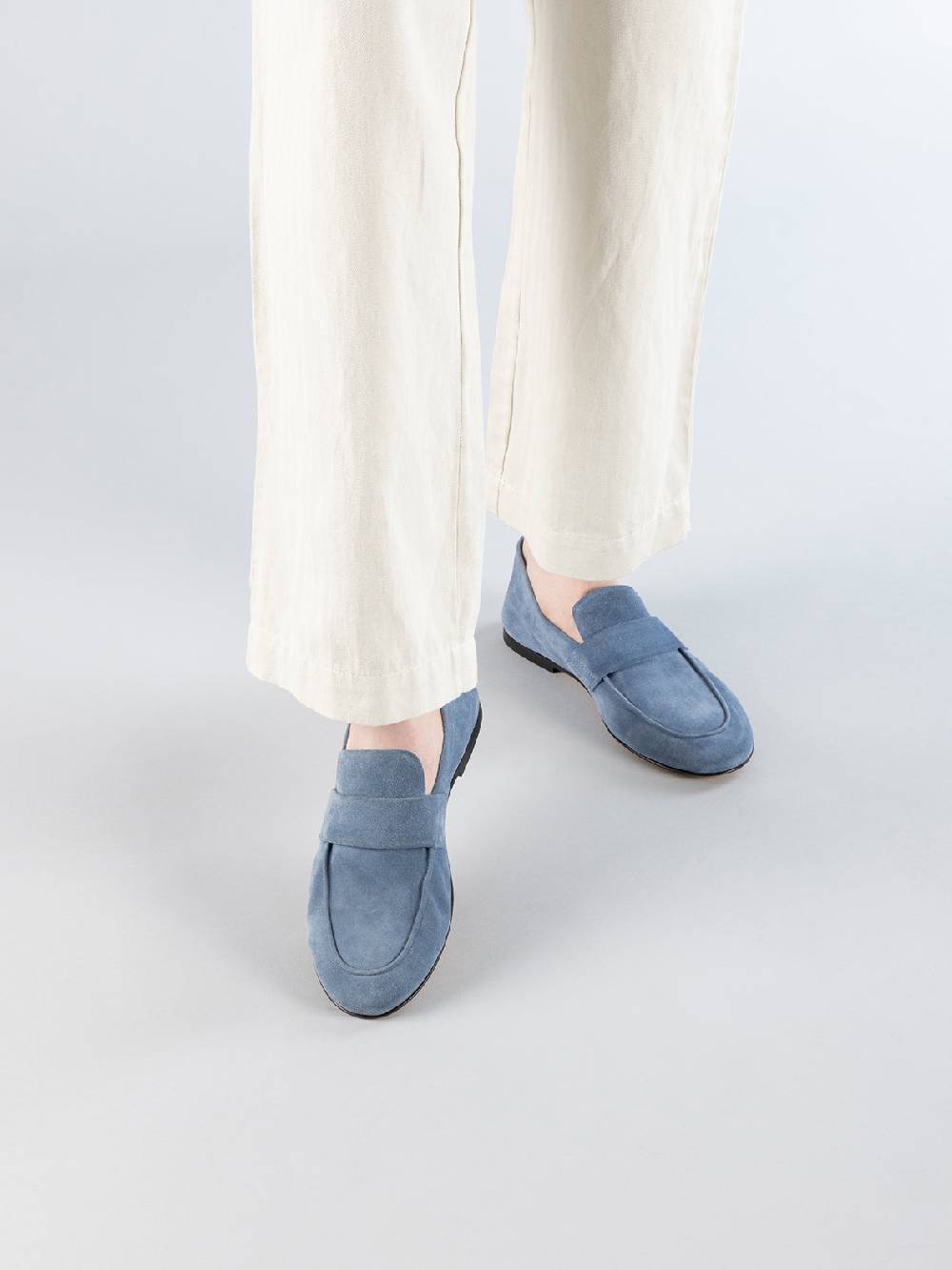 Officine Creative BLAIR 001 Mocassini in Pelle Scamosciata Blu Offerta Pasqua