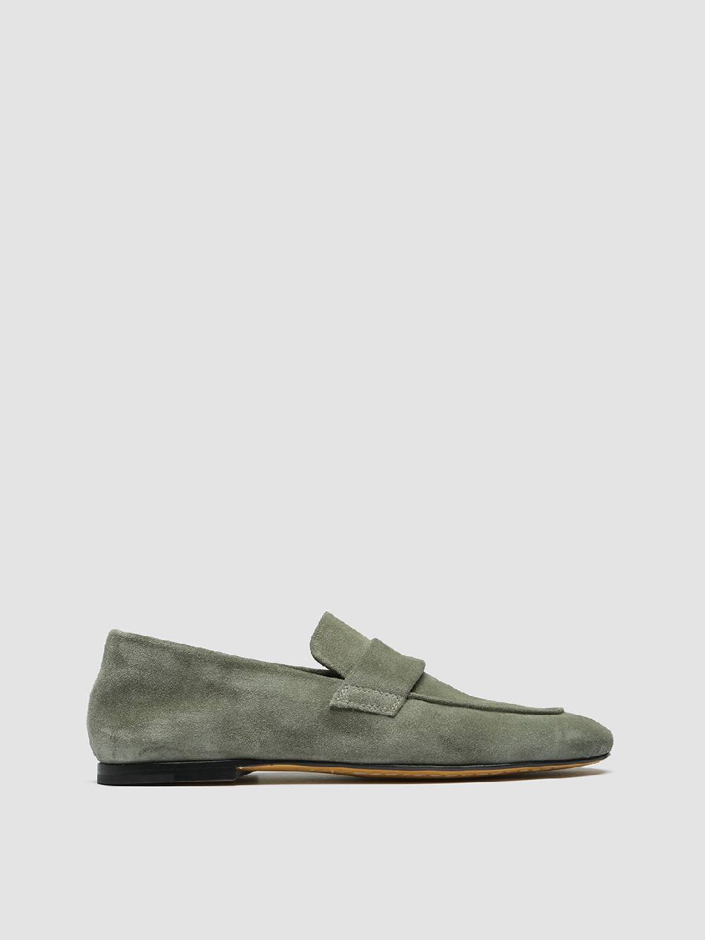 Officine Creative BLAIR 001 Mocassini in Pelle Scamosciata Verde Offerta Giorno del Papà