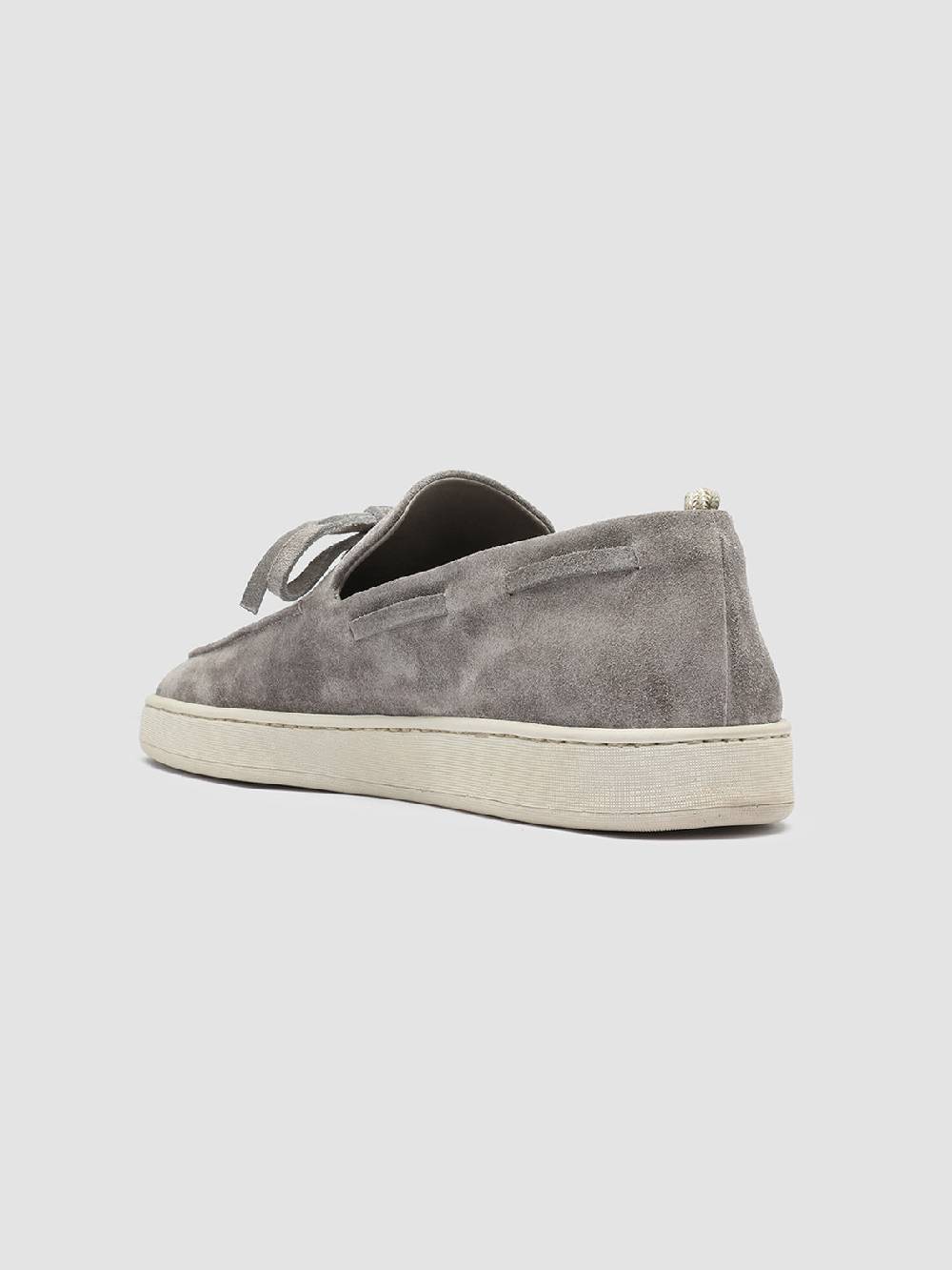 Officine Creative HERBIE 003 Mocassini da barca in Pelle Scamosciata Grigia Online Outlet