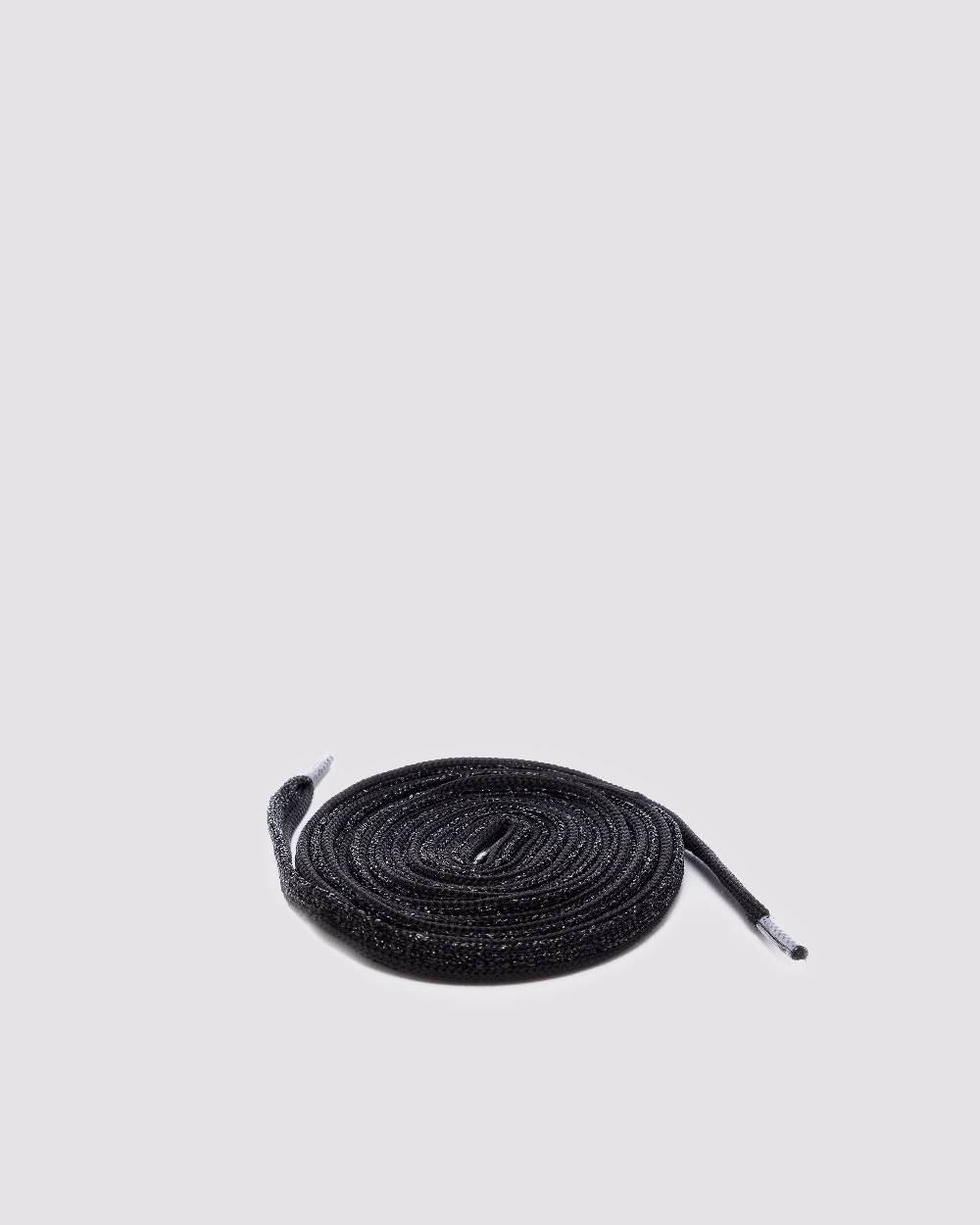 P448 Shoelaces Black Glitter Italy
