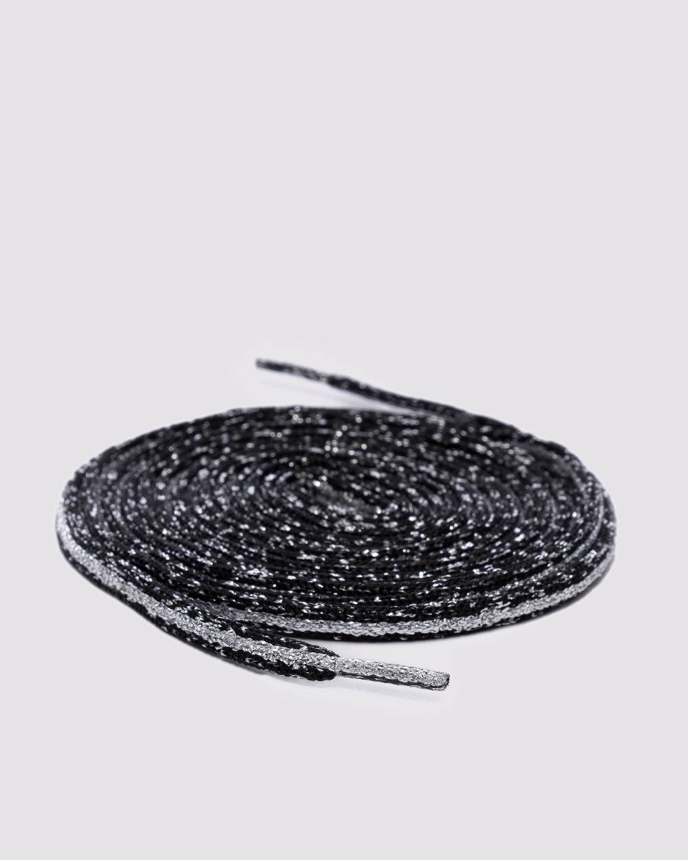 P448 Shoelaces Black Glitter/Silver Sottocosto