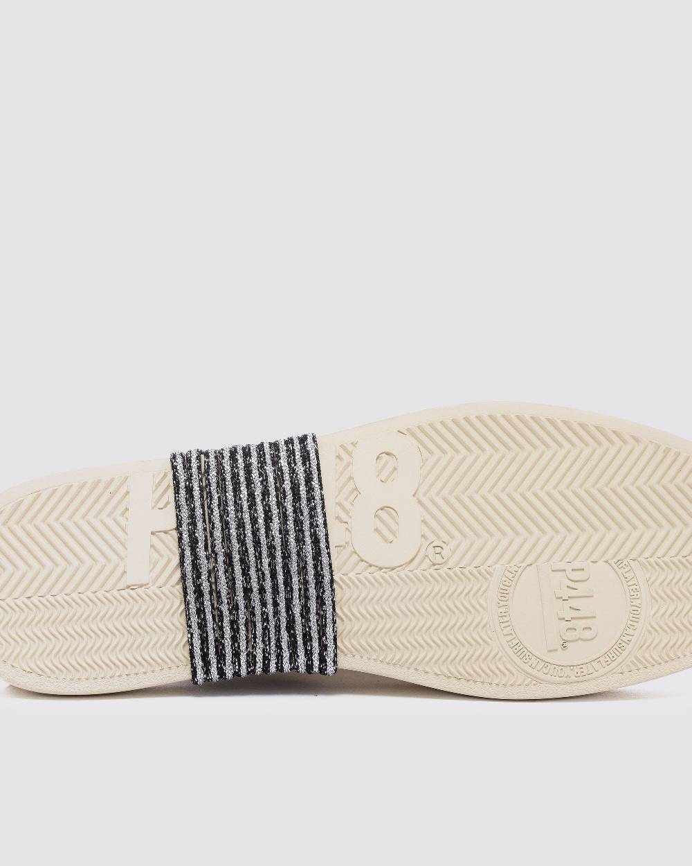 P448 Shoelaces Black Glitter/Silver Sottocosto