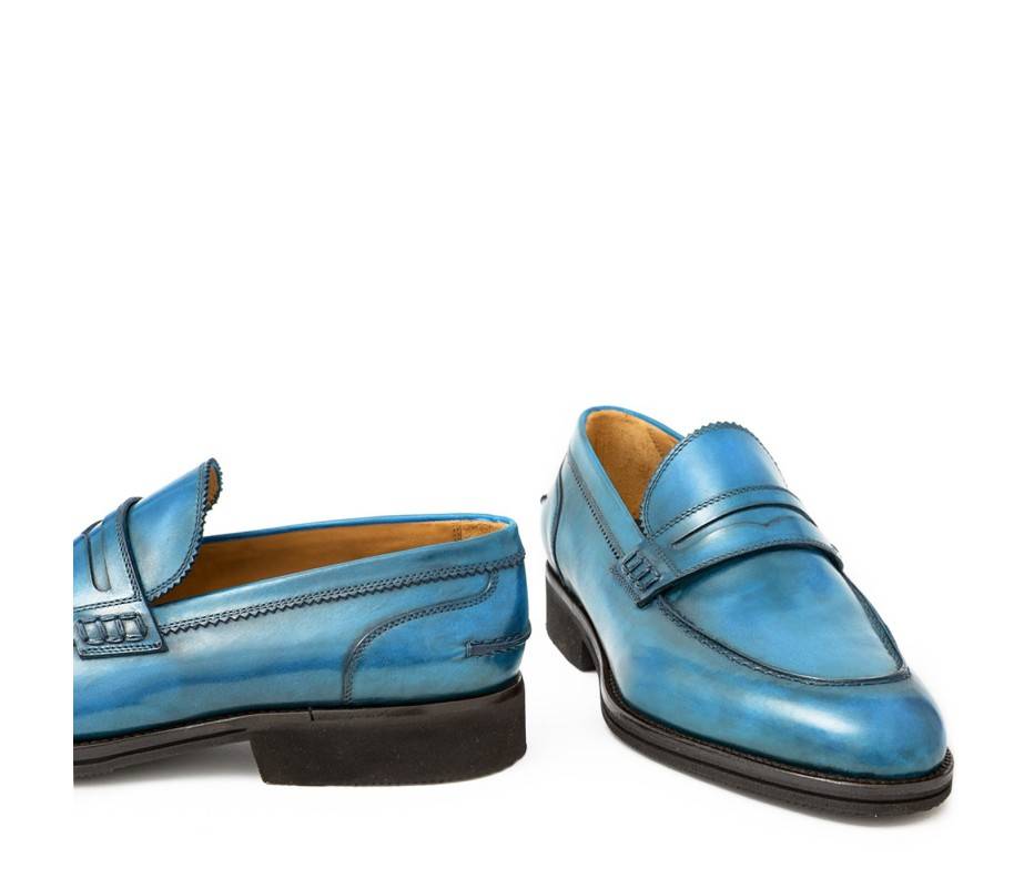Pakerson MOCASSINO LUCCA PELLE AZZURRO BAY In Linea