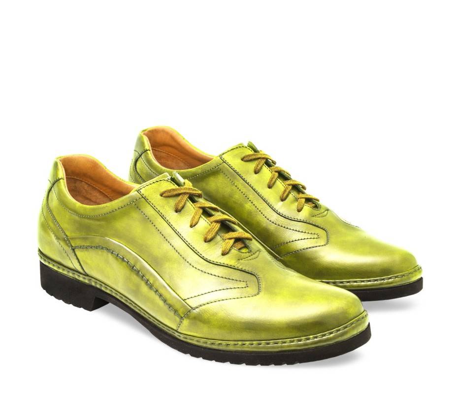 Pakerson DERBY PIENZA PELLE VERDE PISTACCHIO Nuovo