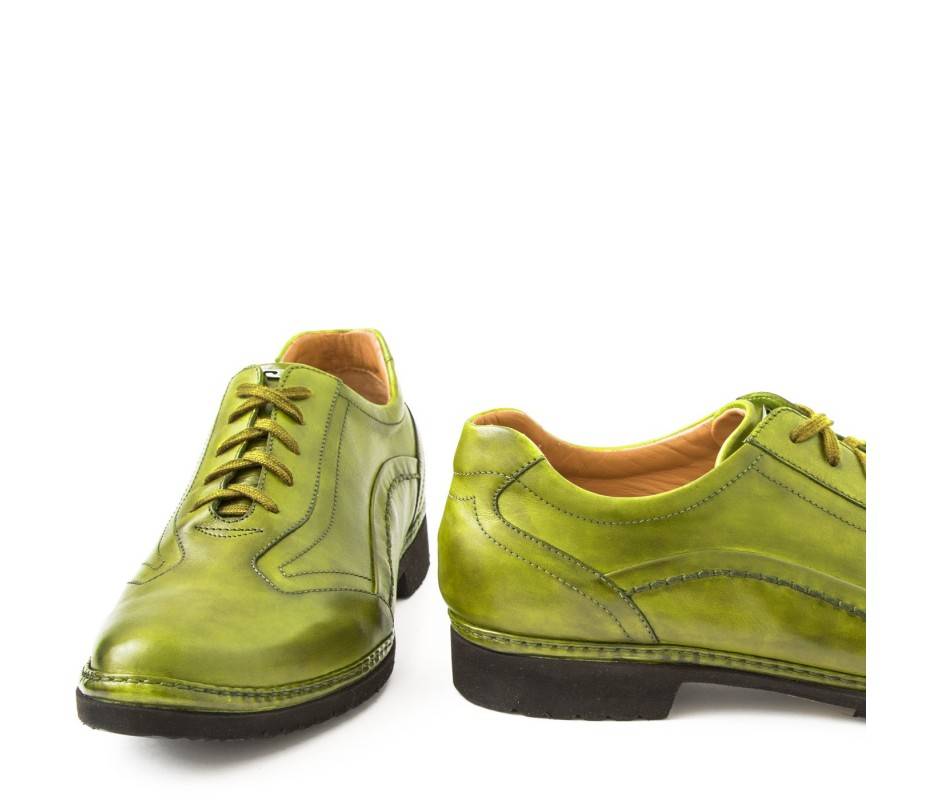 Pakerson DERBY PIENZA PELLE VERDE PISTACCHIO Nuovo