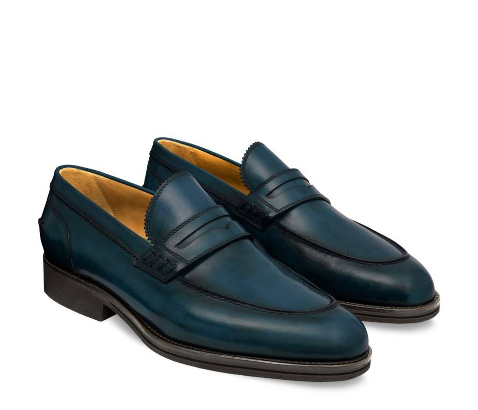 Pakerson MOCASSINO LUCCA PELLE BLU ISLAND Promozione