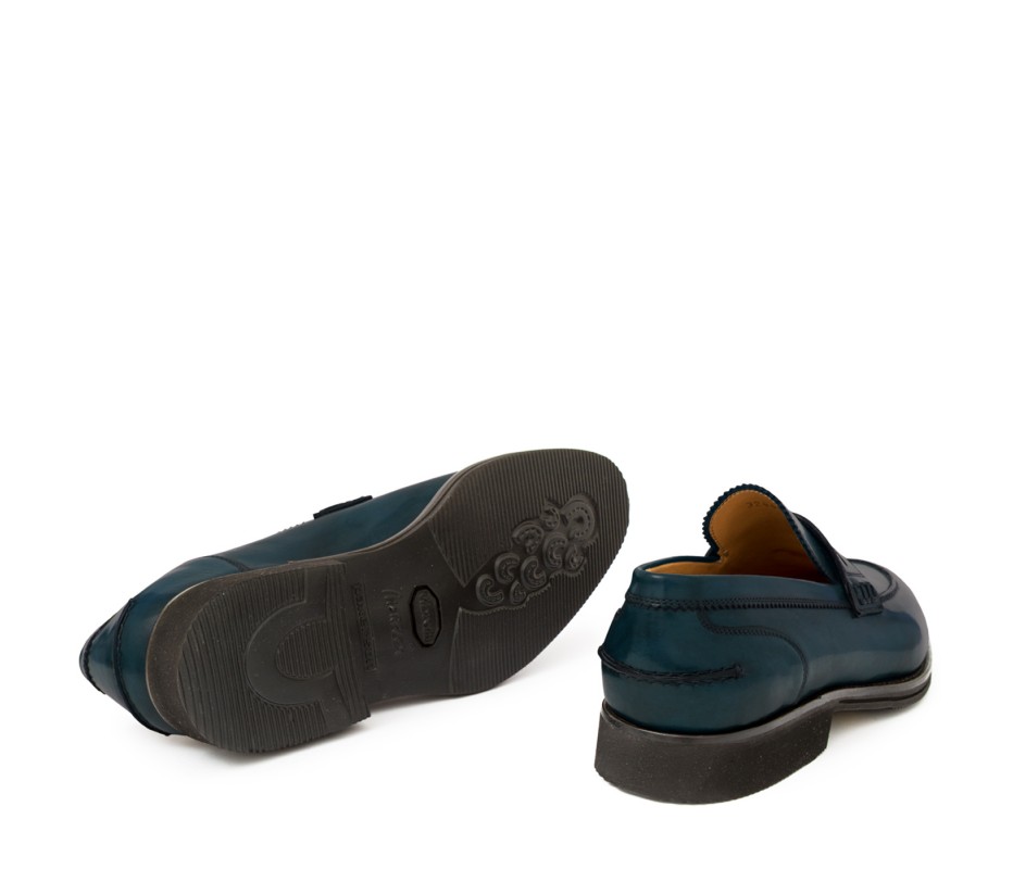 Pakerson MOCASSINO LUCCA PELLE BLU ISLAND Promozione