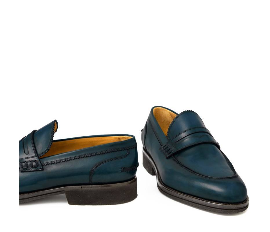 Pakerson MOCASSINO LUCCA PELLE BLU ISLAND Promozione