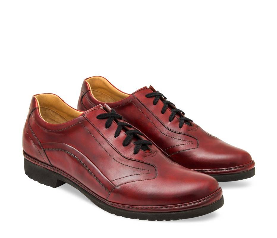 Pakerson DERBY PIENZA PELLE ROSSO BORDEAUX Vendita Economica