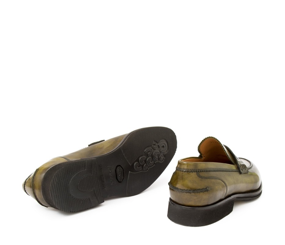 Pakerson MOCASSINO LUCCA PELLE VERDE OLIVA Vendite Flash