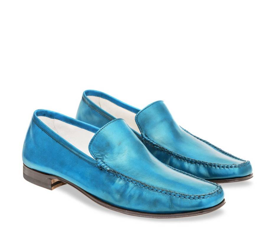 Pakerson MOCASSINO CERRETO PELLE AZZURRO CIELO Promozione